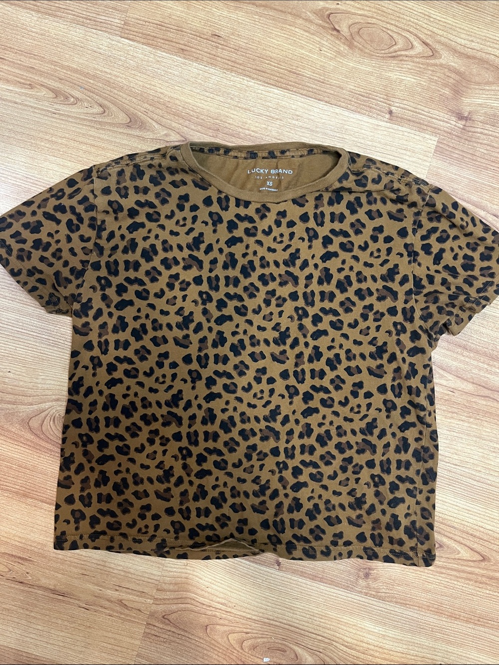 Lucky Brand Leopard Print Crop Top - Brown & Black